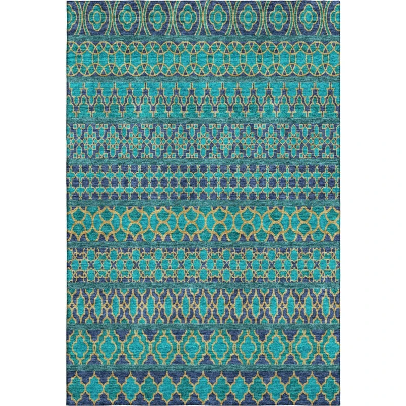 Addison Mayfield Teal AMF726 - 8ft. Round Rug