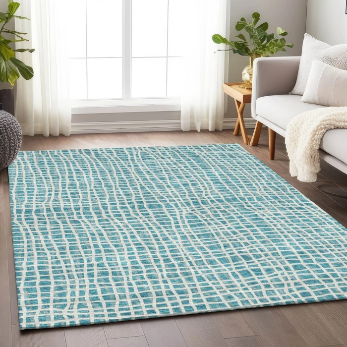 Addison Mayfield Teal AMF729 - 8ft. Round Rug