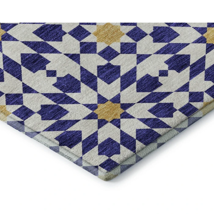Addison Mayfield Blue AMF734 - 8ft. Round Rug