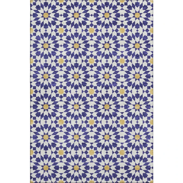 Addison Mayfield Blue AMF734 - 8ft. Round Rug