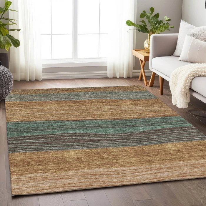 Addison Mayfield Orange AMF735 - 8ft. Round Rug