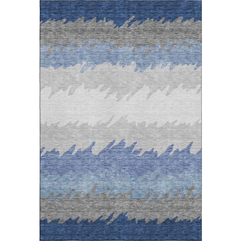 Addison Mayfield Blue AMF736 - 8ft. Round Rug