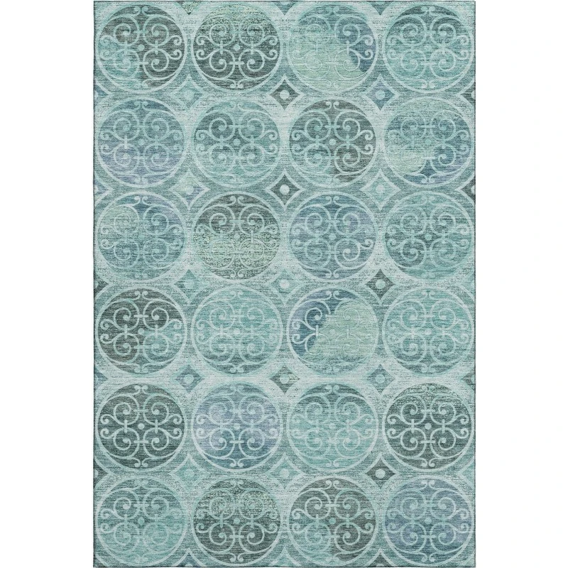 Addison Mayfield Teal AMF738 2ft. 3in. x 7ft. 6in. Rect. Rug