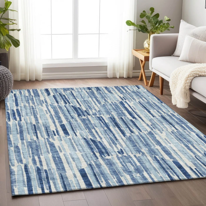 Addison Mayfield Blue AMF739 - 8ft. Round Rug