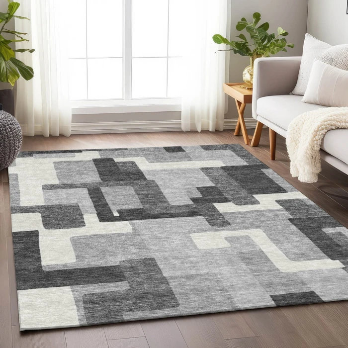 Addison Mayfield Gray AMF740 - 8ft. Round Rug