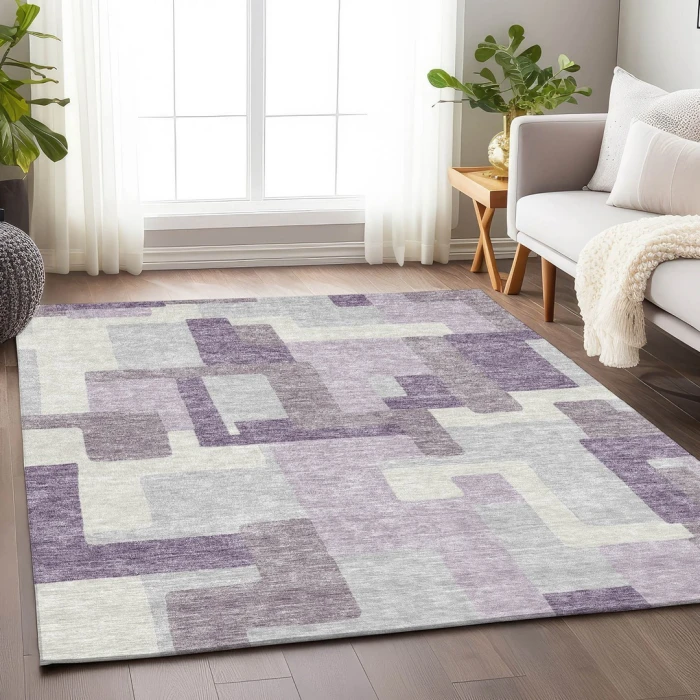 Addison Mayfield Purple AMF740 - 8ft. Round Rug