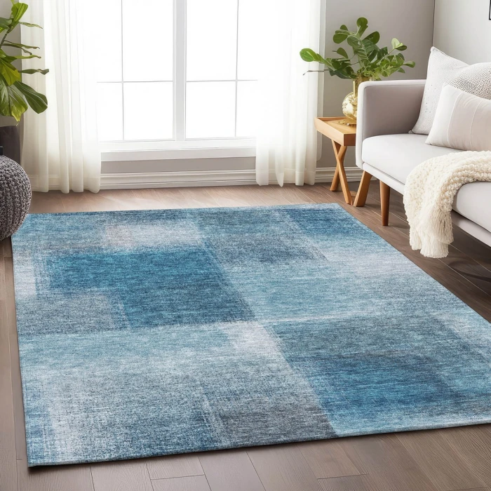 Addison Mayfield Blue AMF742 - 8ft. Round Rug