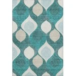 Addison Mayfield Teal AMF749 - 8ft. Round Rug