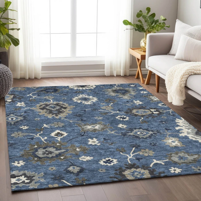 Addison Mayfield Blue AMF753 - 8ft. Round Rug