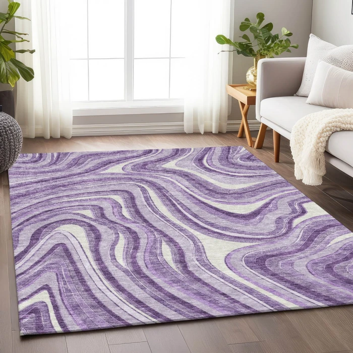 Addison Mayfield Purple AMF756 - 8ft. Round Rug