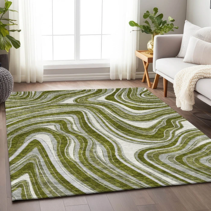 Addison Mayfield Green AMF756 - 8ft. Round Rug