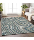 Addison Mayfield Teal AMF756 - 8ft. Round Rug
