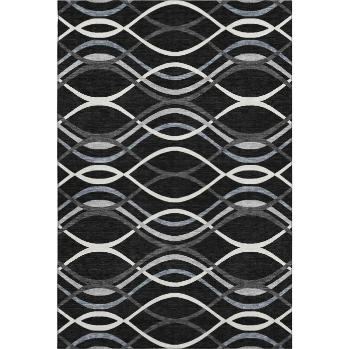 Addison Mayfield Black AMF757 - 8ft. Round Rug