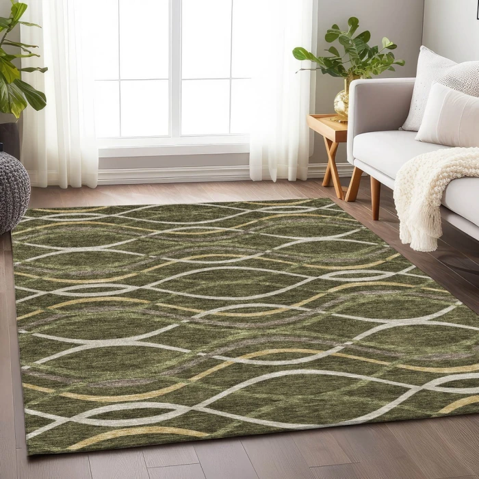 Addison Mayfield Green AMF757 - 8ft. Round Rug