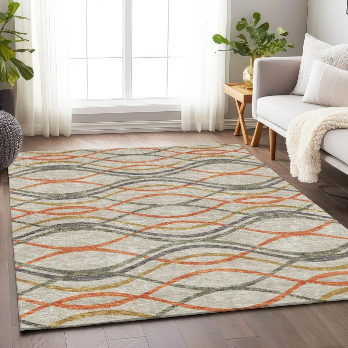 Addison Mayfield Orange AMF757 5ft. x 7ft. 6in. Rect. Rug