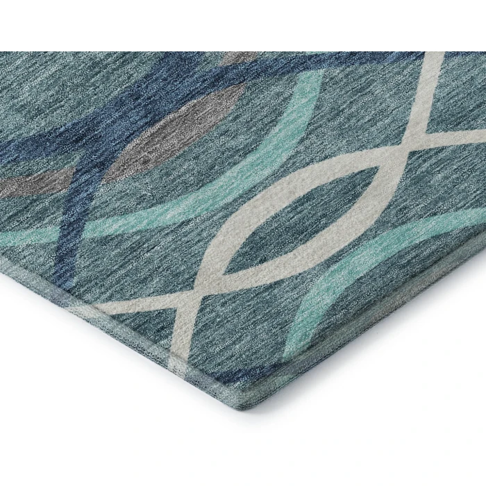 Addison Mayfield Teal AMF757 - 8ft. Round Rug