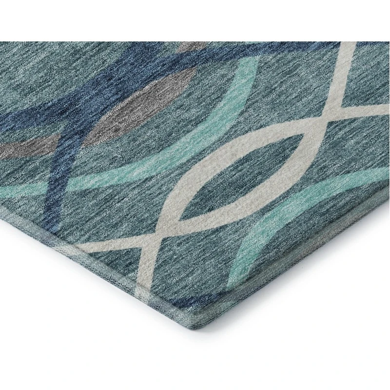 Addison Mayfield Teal AMF757 - 8ft. Round Rug