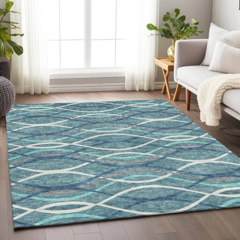 Addison Mayfield Teal AMF757 - 8ft. Round Rug