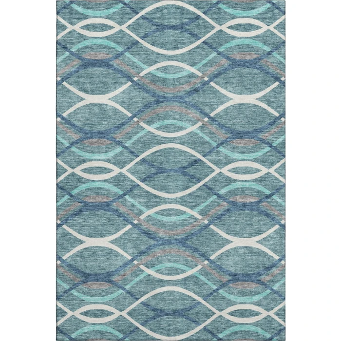 Addison Mayfield Teal AMF757 - 8ft. Round Rug