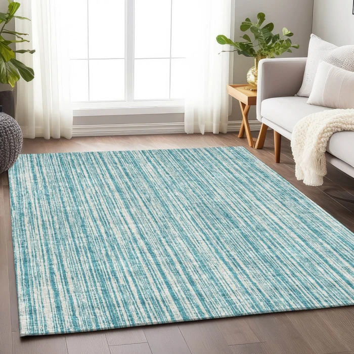 Addison Mayfield Teal AMF760 - 8ft. Round Rug