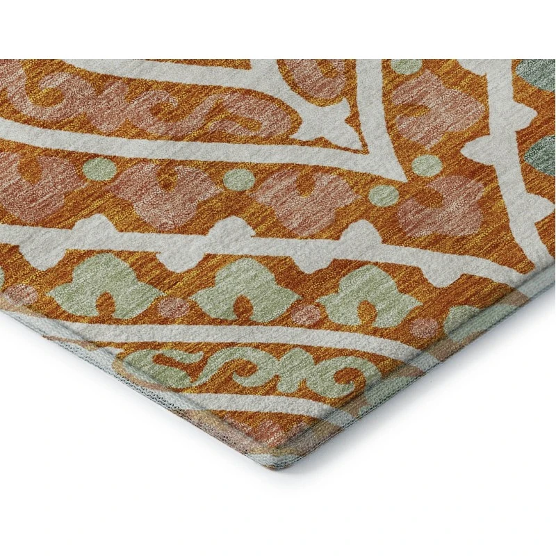 Addison Mayfield Orange AMF761 - 8ft. Round Rug