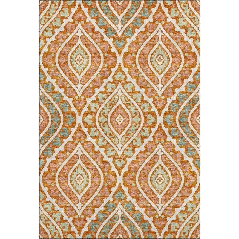 Addison Mayfield Orange AMF761 - 8ft. Round Rug