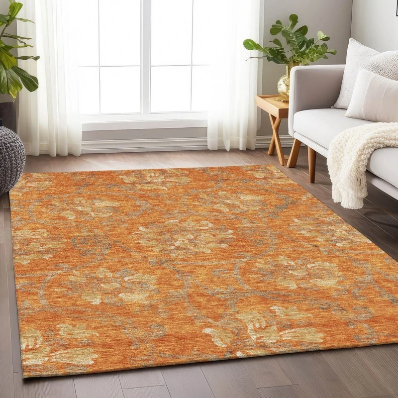 Addison Mayfield Orange AMF762 - 8ft. Round Rug