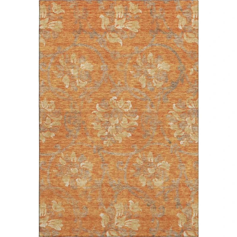 Addison Mayfield Orange AMF762 - 8ft. Round Rug
