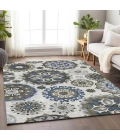 Addison Mayfield Gray AMF763 - 8ft. Round Rug