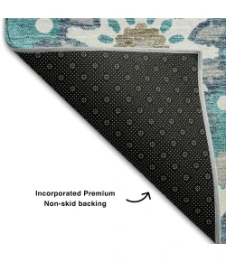 Addison Mayfield Teal AMF763 - 8ft. Round Rug