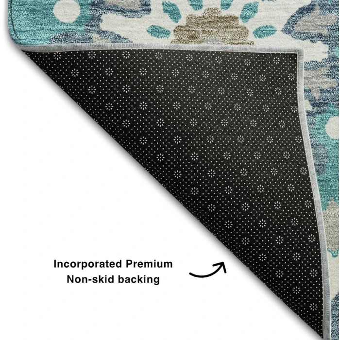 Addison Mayfield Teal AMF763 - 8ft. Round Rug