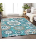 Addison Mayfield Teal AMF763 - 8ft. Round Rug