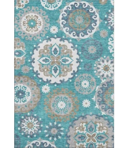 Addison Mayfield Teal AMF763 - 8ft. Round Rug