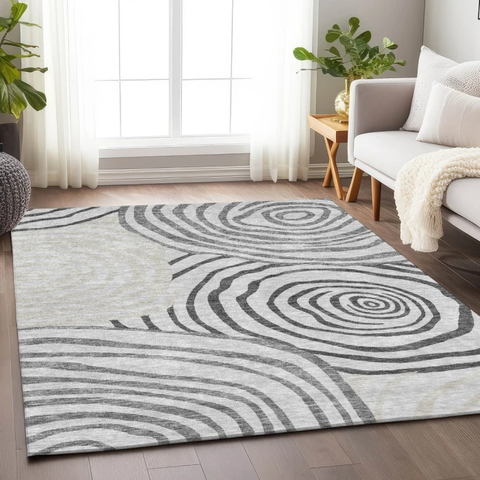 Addison Mayfield Gray AMF765 - 8ft. Round Rug