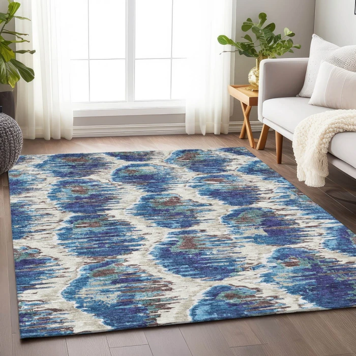 Addison Mayfield Blue AMF767 - 8ft. Round Rug