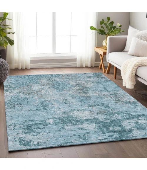 Addison Mayfield Teal AMF769 - 8ft. Round Rug