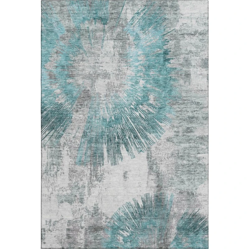 Addison Mayfield Teal AMF773 - 8ft. Round Rug