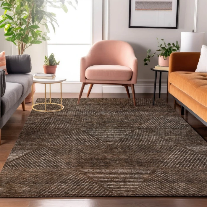 Addison Mayfield Brown AMF777 - 8ft. Round Rug