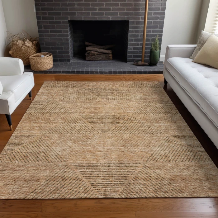 Addison Mayfield Orange AMF777 - 8ft. Round Rug