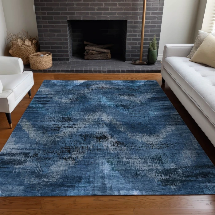 Addison Mayfield Blue AMF792 - 8ft. Round Rug