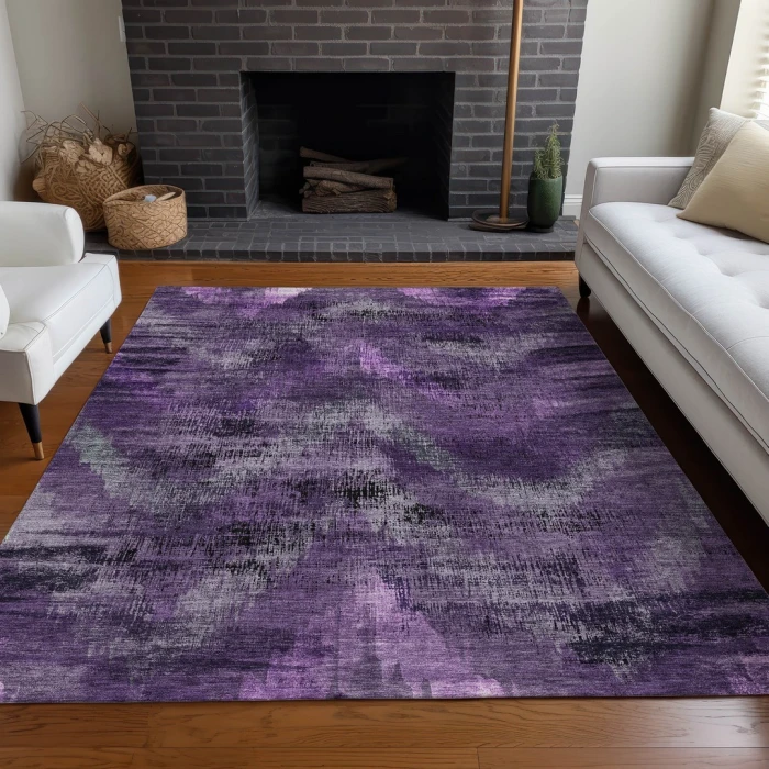 Addison Mayfield Purple AMF792 - 8ft. Round Rug