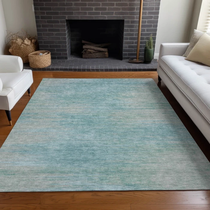 Addison Mayfield Teal AMF794 - 8ft. Round Rug