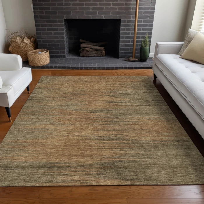 Addison Mayfield Orange AMF794 - 8ft. Round Rug