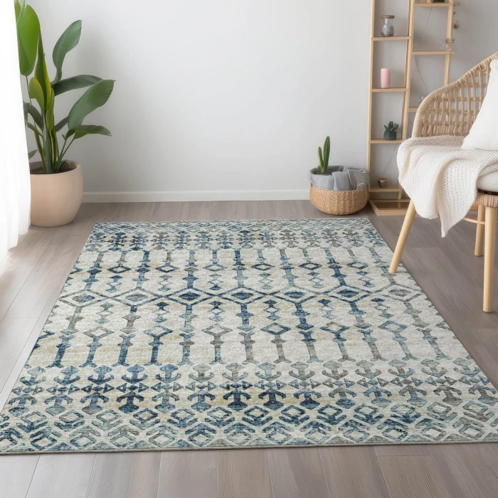 Addison Mayfield Blue AMF79 - 8ft. Round Rug