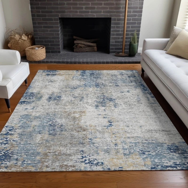 Addison Mayfield Blue AMF814 - 8ft. Round Rug