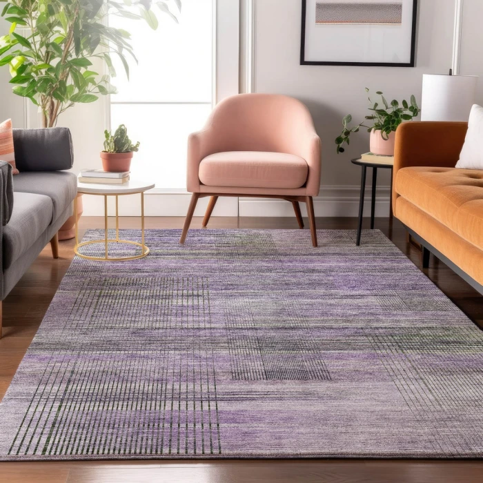 Addison Mayfield Purple AMF819 - 8ft. Round Rug