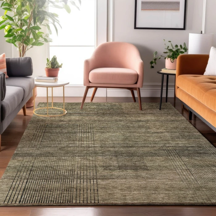 Addison Mayfield Brown AMF820 - 8ft. Round Rug