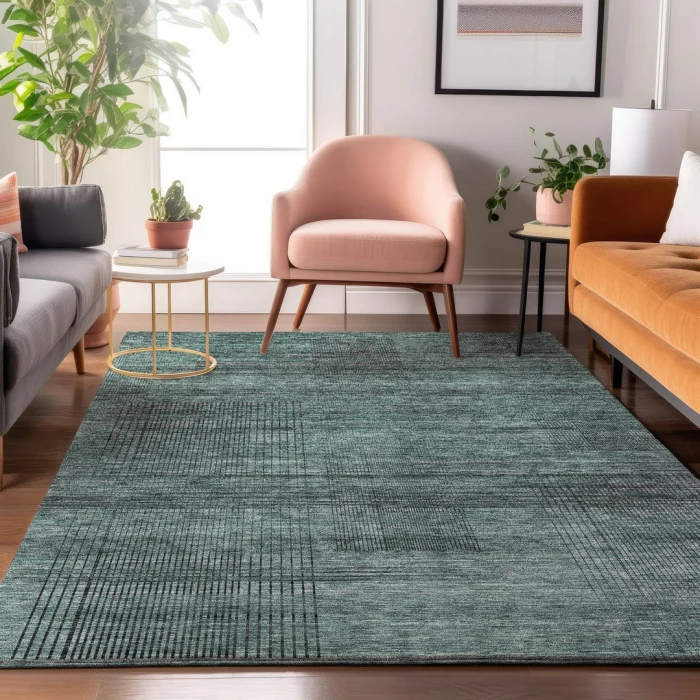 Addison Mayfield Teal AMF820 - 8ft. Round Rug