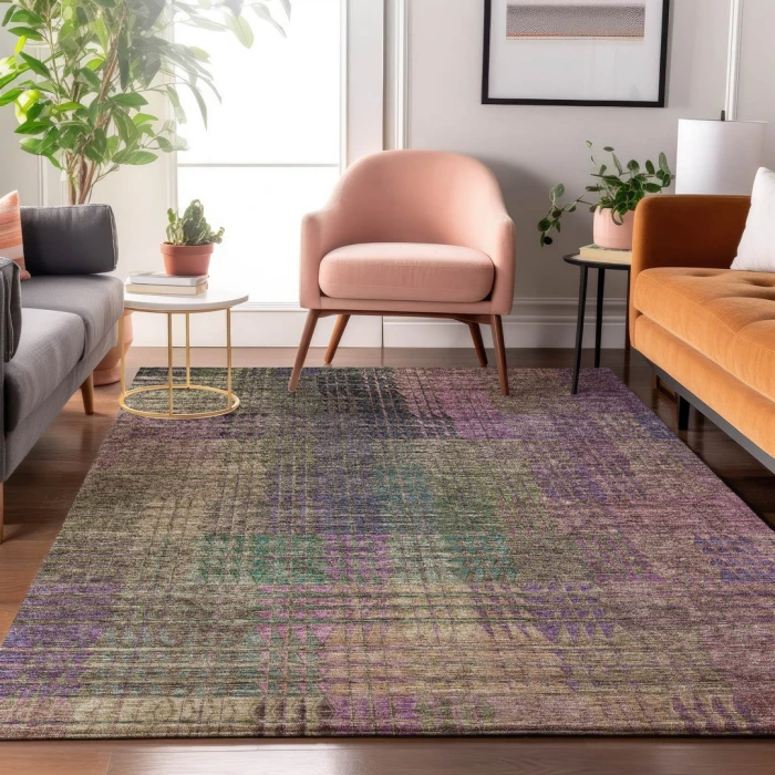Addison Mayfield Purple AMF828 - 8ft. Round Rug