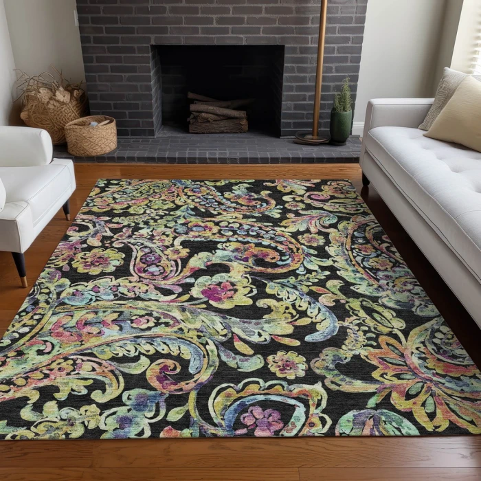 Addison Mayfield Black AMF834 5ft. x 7ft. 6in. Rect. Rug